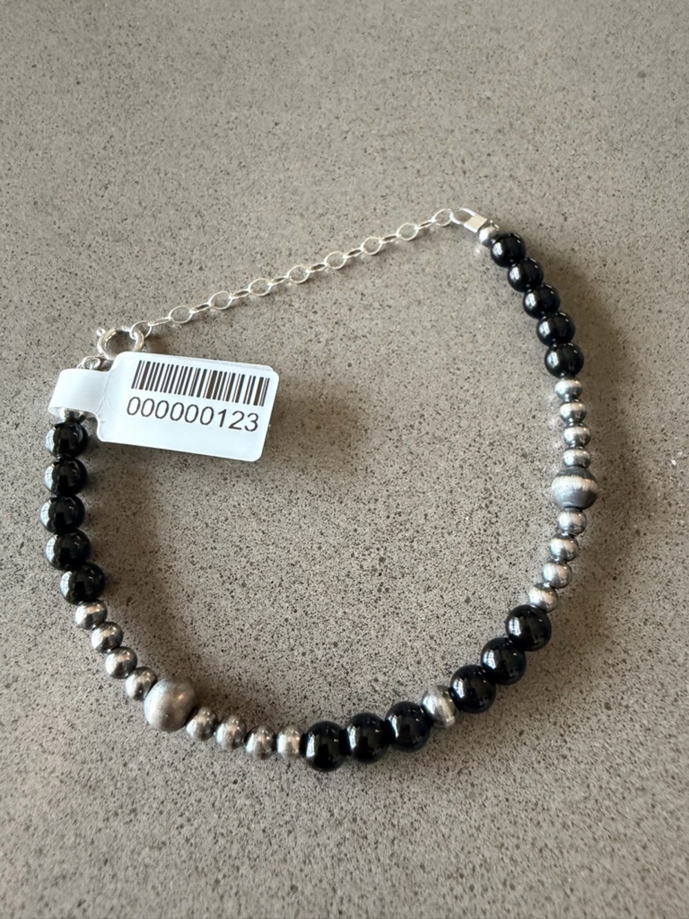 Onyx & Sterling Silver Desert Pearl Bracelet | 6-7” | New